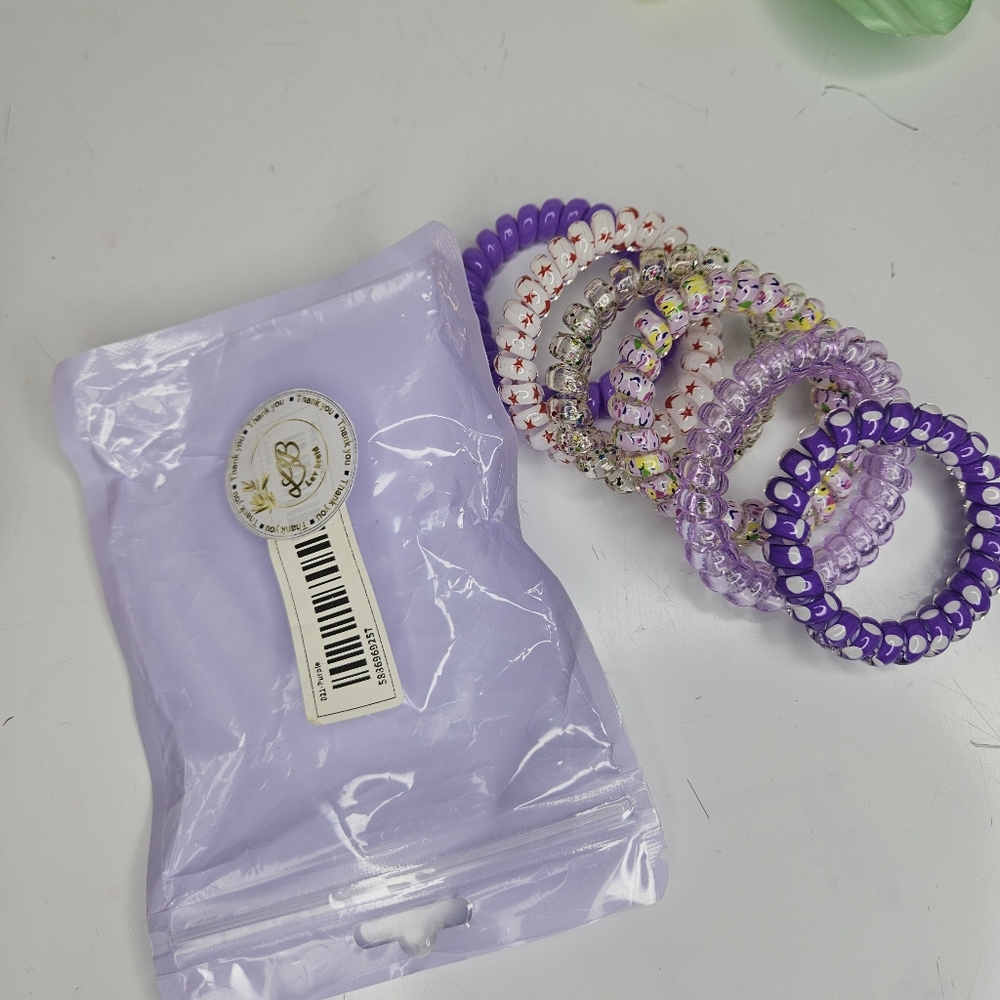 Elastic hair ties floral pattern ponytail holders for workout vacation&everyday - Picture 3 of 12